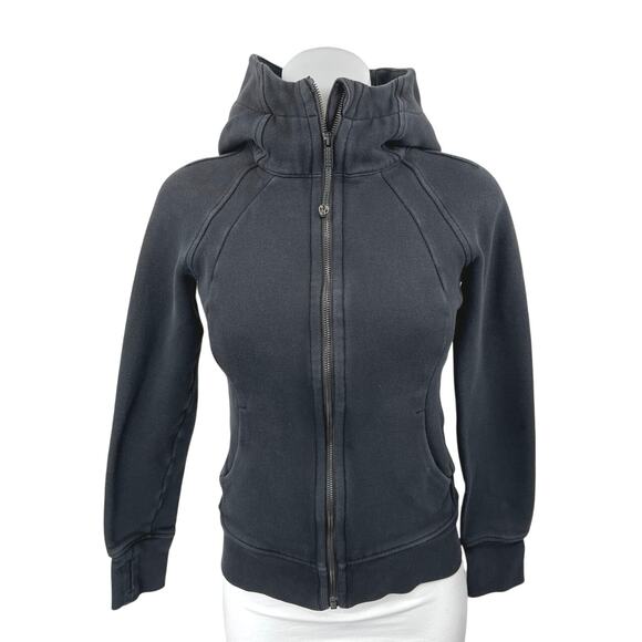 Lululemon Scuba Women's Black Long Sleeve Hoodie Hooded Sweatshirt Jacket Size 4